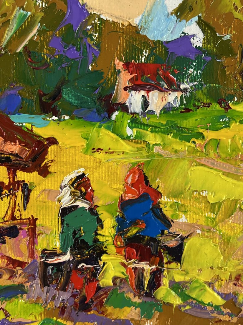 Oil painting Neighbors are walking in the village Oleksiy Ivanyuk - 8