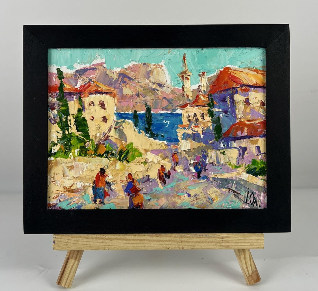 Oil painting The Road to the Sea Through the City Oleksiy Ivanyuk: NoAAA6657*** ABOUT THIS PAINTING **** TITLE: "The Road to the Sea Through the City"* ARTISTS: Oleksiy Ivanyuk* SIZE: 15x20 cm/5.90x7.87 inches'* MEDIUM: oil, canvas* HAND PAINTED: Original painting