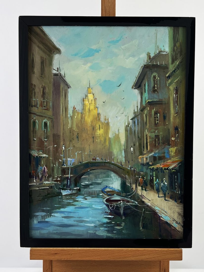 Oil painting Life in the River City Yuriy Suprunchuk: NoAAA6681*** ABOUT THIS PAINTING **** TITLE: "Life in the River City"* ARTISTS: Yuriy Suprunchuk* SIZE: 40x30 cm/15.74x11.81 inches'* MEDIUM: oil, hardboard* HAND PAINTED: Original painting from our c