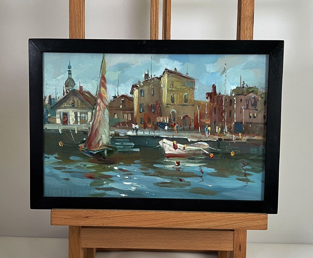 Oil painting The ancient streets of Venice Yuriy Suprunchuk: NoAAA6091*** ABOUT THIS PAINTING **** TITLE: "The ancient streets of Venice"* ARTISTS: Yuriy Suprunchuk* SIZE: 20x30 cm/7.87x11.81 inches'* MEDIUM: oil, hardboard* HAND PAINTED: Original painting