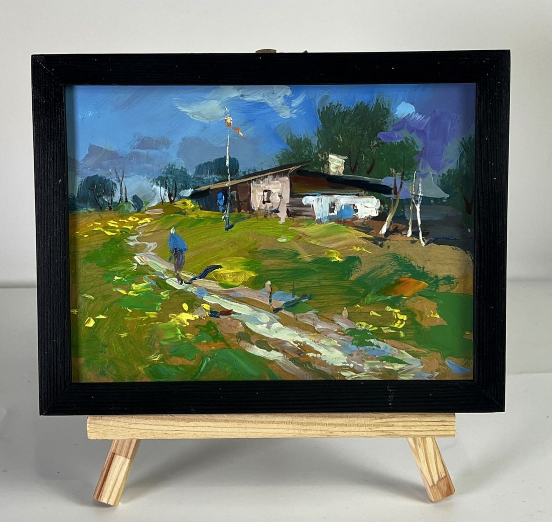 Oil painting The way home Yuriy Suprunchuk: NoAAA6127*** ABOUT THIS PAINTING **** TITLE: "The way home"* ARTISTS: Yuriy Suprunchuk* SIZE: 15x20 cm/5.90x7.87 inches'* MEDIUM: oil, hardboard* HAND PAINTED: Original painting from our collection*