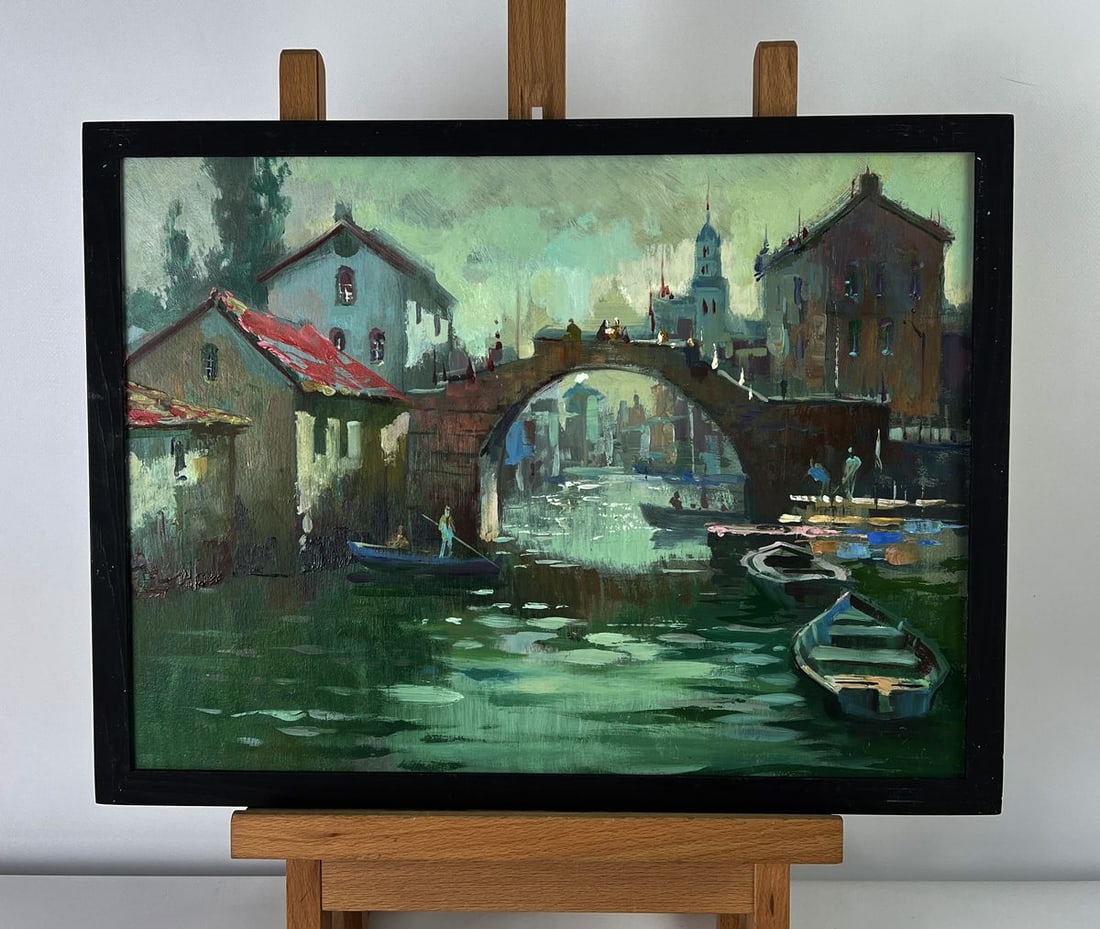 Oil painting Venice river city canal Yuriy Suprunchuk: NoAAA6133*** ABOUT THIS PAINTING **** TITLE: "Venice river city canal"* ARTISTS: Yuriy Suprunchuk* SIZE: 30x40 cm/11.81x15.74 inches'* MEDIUM: oil, hardboard* HAND PAINTED: Original painting from our 