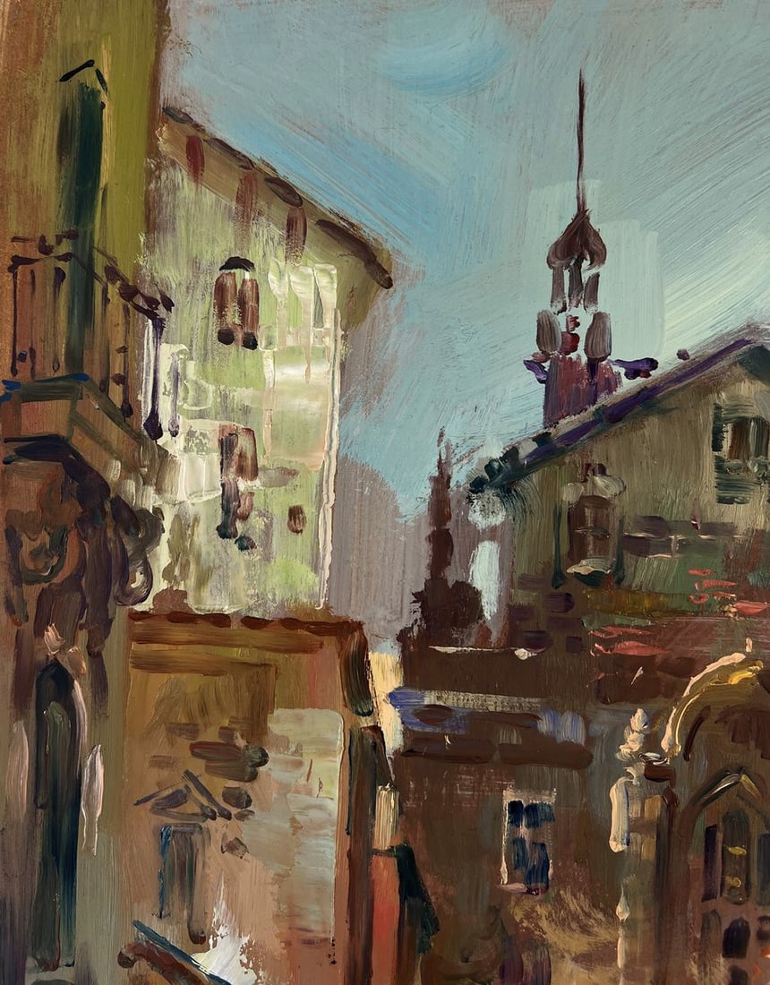 Oil painting The narrow streets of the city Yuriy Suprunchuk - 5