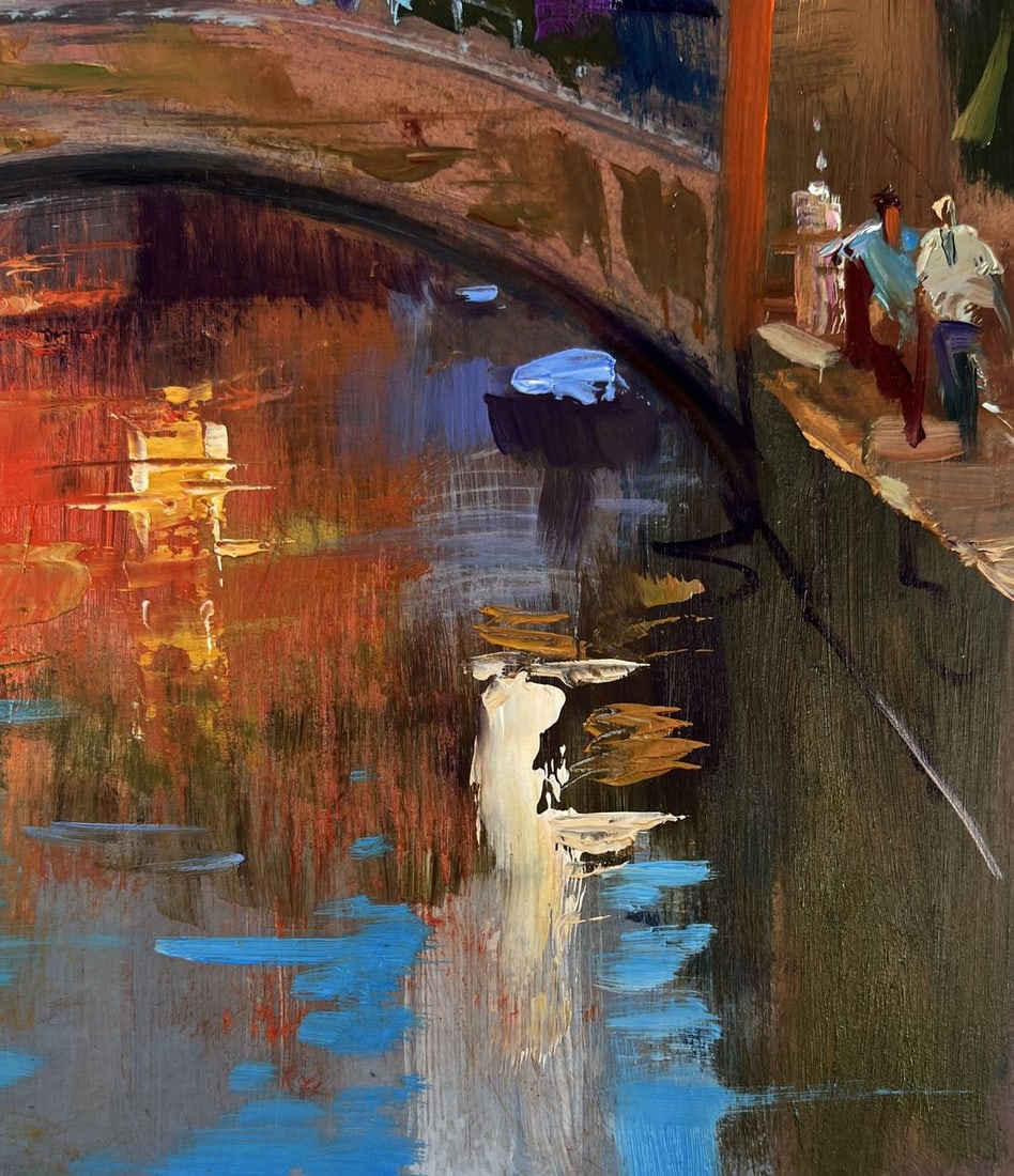 Oil painting Bridge connecting the city banks Yuriy Suprunchuk - 8