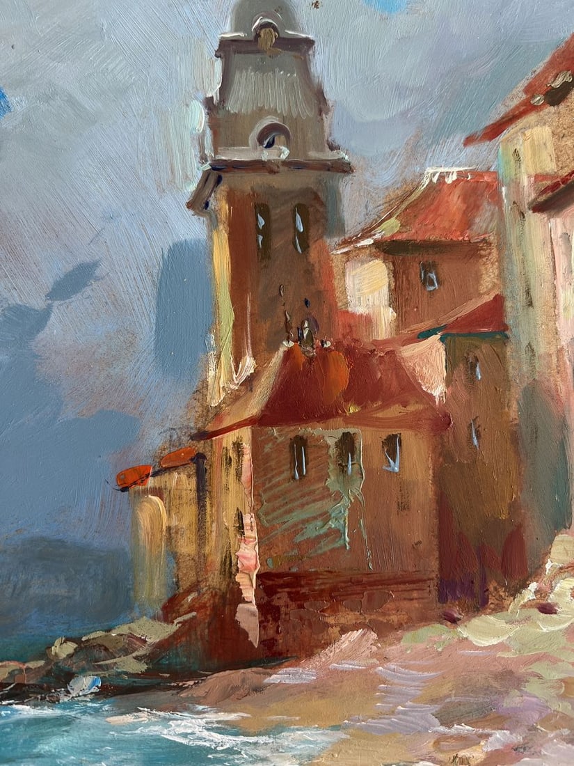 Oil painting A quiet pier near the city Yuriy Suprunchuk - 6