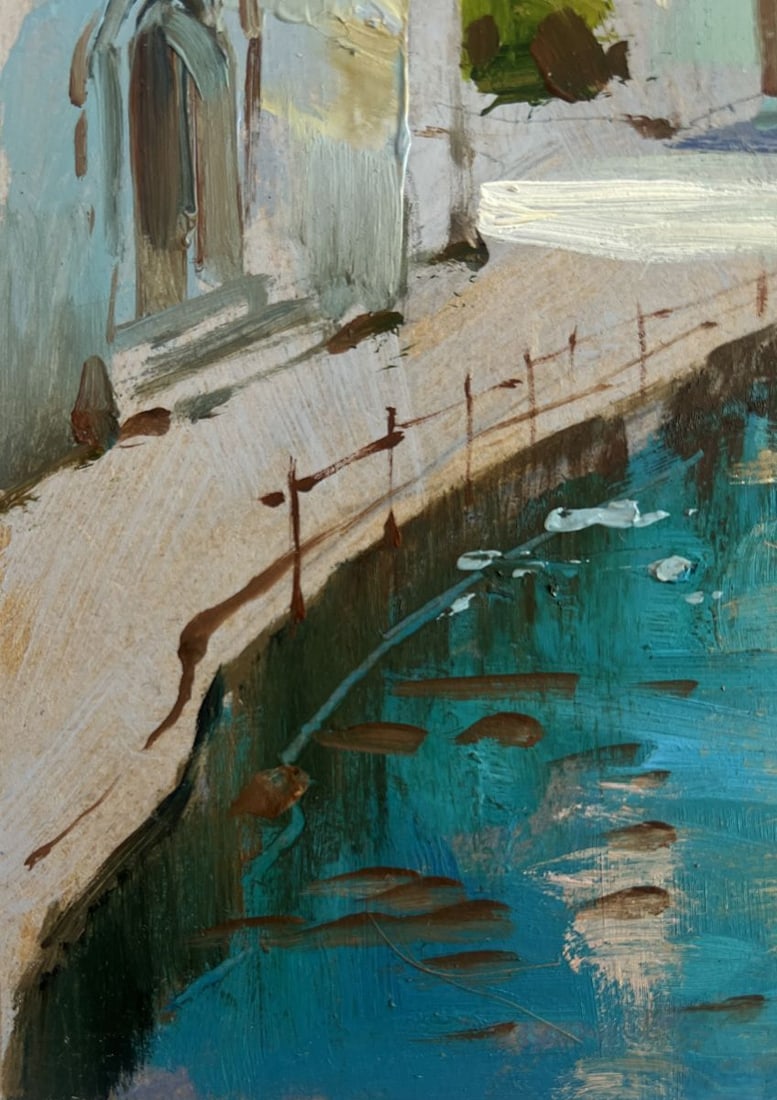 Oil painting City on the water and white sails Yuriy Suprunchuk - 5