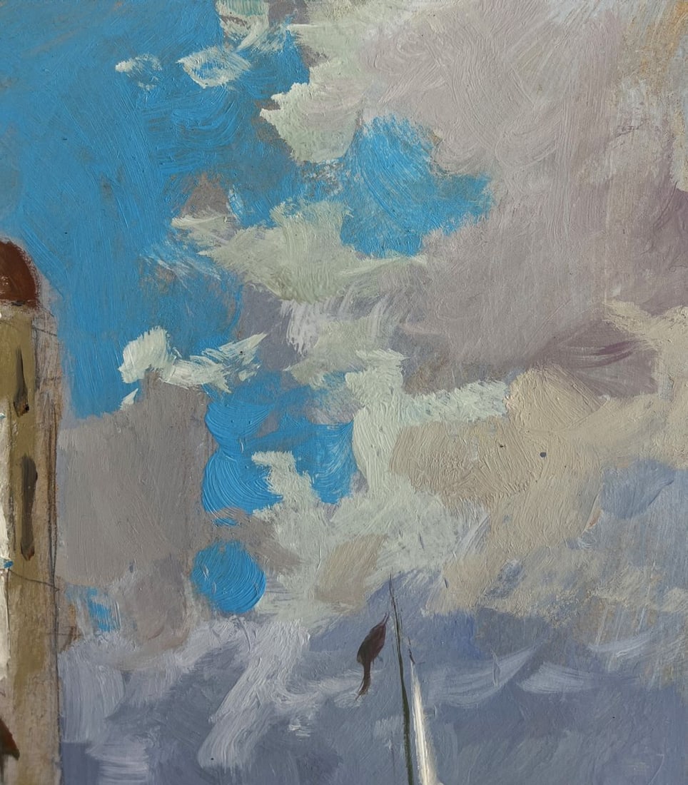 Oil painting City on the water and white sails Yuriy Suprunchuk - 8