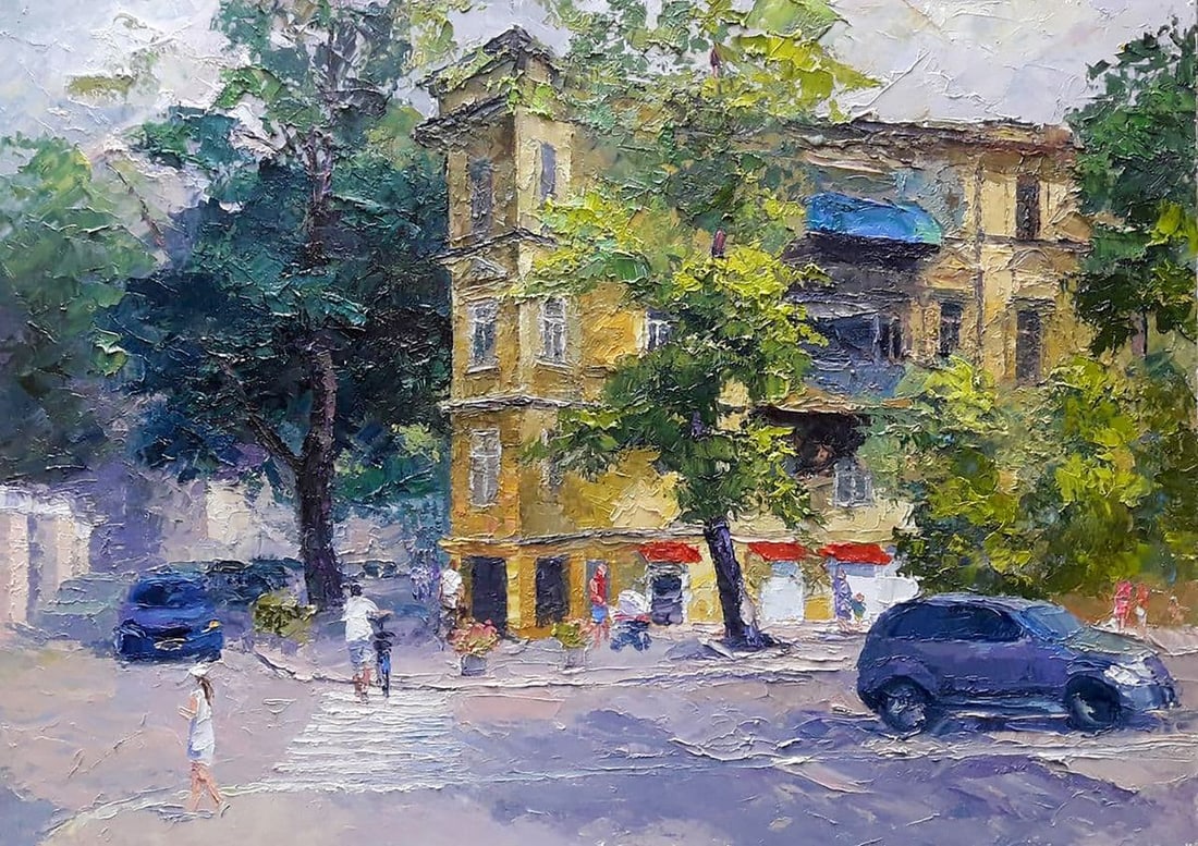 Oil painting August in Odessa Serdyuk Boris Petrovich: NoSERB 721 *** ABOUT THIS PAINTING *** * TITLE: "August in Odessa" * ARTISTS: Serdyuk Boris Petrovich * SIZE: 50x70 cm/'19.68x27.55 inches' * MEDIUM: oil, canvas * HAND PAINTED: Original painting