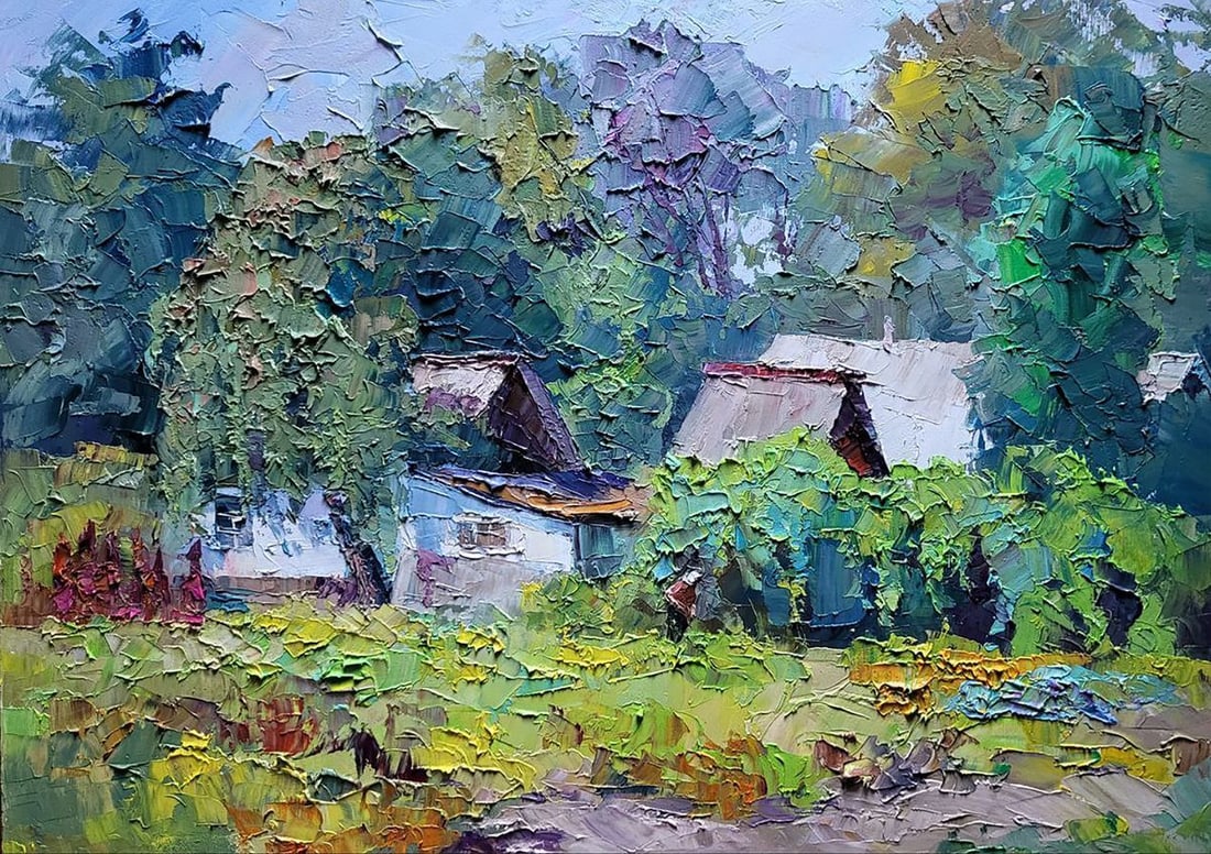 Oil painting Green paradise Serdyuk Boris Petrovich: NoSERB 922In the masterpiece titled "Green Paradise," the artist's skilled brushwork transports viewers to a world of tranquil beauty and enchantment. The oil painting captures the essence of a serene