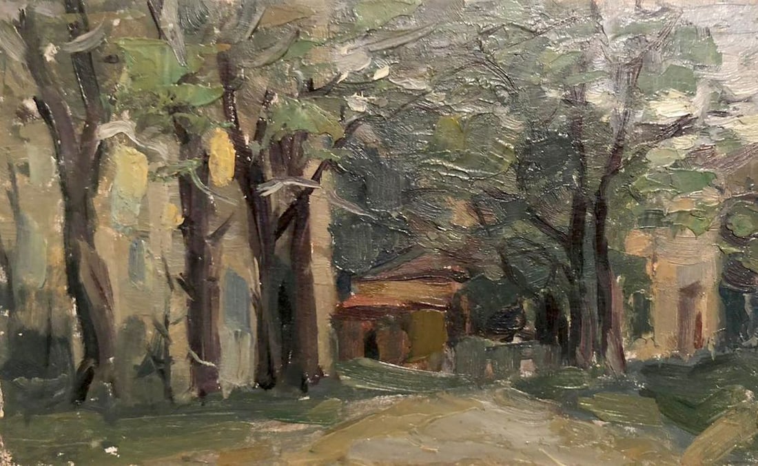 Oil painting Urban landscape Zaretskyi Viktor: NoGS 289 *** ABOUT THIS PAINTING *** * TITLE: "Urban landscape" * ARTISTS: Zaretskyi Viktor * SIZE: 14.2x23 cm/'5.59x9.05 inches' * MEDIUM: oil, cardboard * HAND PAINTED: Original painting from our