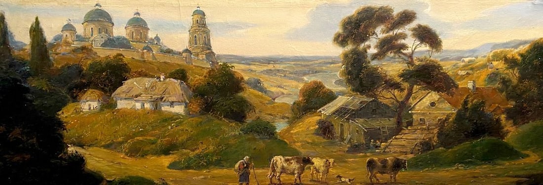 Oil painting In the homeland of Gogol Litvinov Oleg Arkad'yevich: NoLitv 210 *** ABOUT THIS PAINTING *** * TITLE: "In the homeland of Gogol" * ARTISTS: Litvinov Oleg Arkad'yevich * SIZE: 118x42 cm/'46.45x16.53 inches' * MEDIUM: oil, canvas * HAND PAINTED: Original p