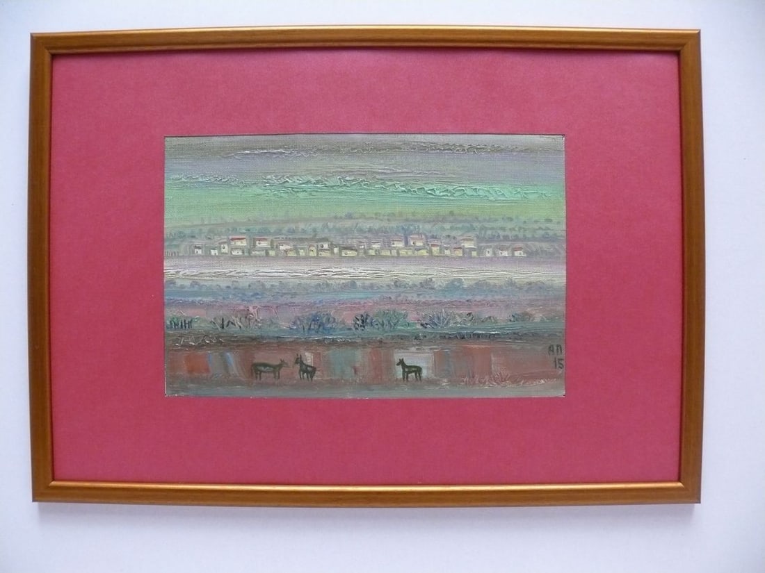 Oil painting THE VILLAGE NEAR THE ORIL Pushkarev Andrey Tomasovich: NoPushk 10 *** ABOUT THIS PAINTING *** * TITLE: "THE VILLAGE NEAR THE ORIL" * ARTISTS: Pushkarev Andrey Tomasovich * SIZE: 29x42 cm/'11.41x16.53 inches' * MEDIUM: oil, canvas * HAND PAINTED: Original