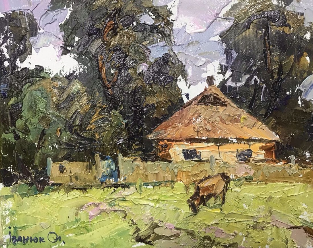 Oil painting on the pasture Kalenyuk Alex: NoKalen 872 *** ABOUT THIS PAINTING *** * TITLE: "on the pasture" * ARTISTS: Kalenyuk Alex * SIZE: 20x25 cm/'7.87x9.84 inches' * MEDIUM: oil, canvas * HAND PAINTED: Original painting from our collecti