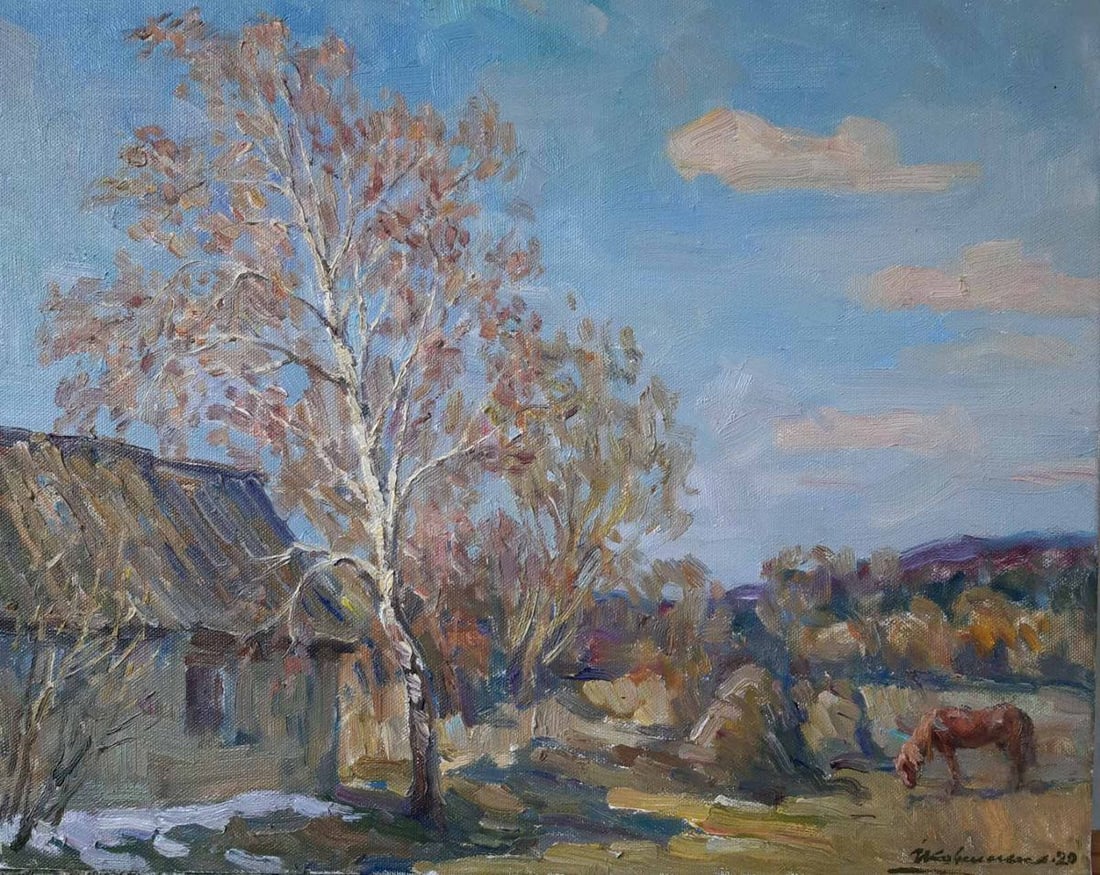 Oil painting Stabling Kovalenko Ivan Mikhailovich: NoKoval 42 *** ABOUT THIS PAINTING *** * TITLE: "Stabling" * ARTISTS: Kovalenko Ivan Mikhailovich * SIZE: 40x50 cm/'15.74x19.68 inches' * HAND PAINTED: Original painting from our collection We offer f