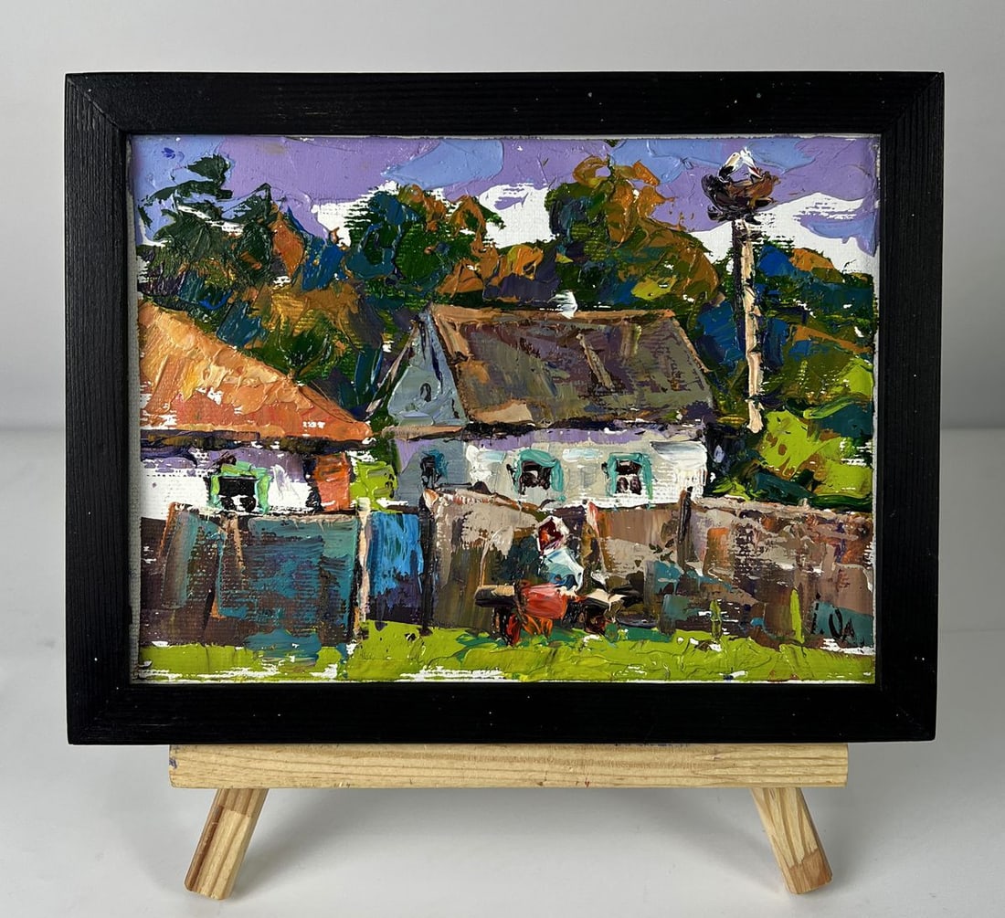 Oil painting Near the yard In the village Oleksiy Ivanyuk: NoAAA6444*** ABOUT THIS PAINTING **** TITLE: "Near the yard In the village"* ARTISTS: Oleksiy Ivanyuk* SIZE: 15x20 cm/5.90x7.87 inches'* MEDIUM: oil, canvas* HAND PAINTED: Original painting from our