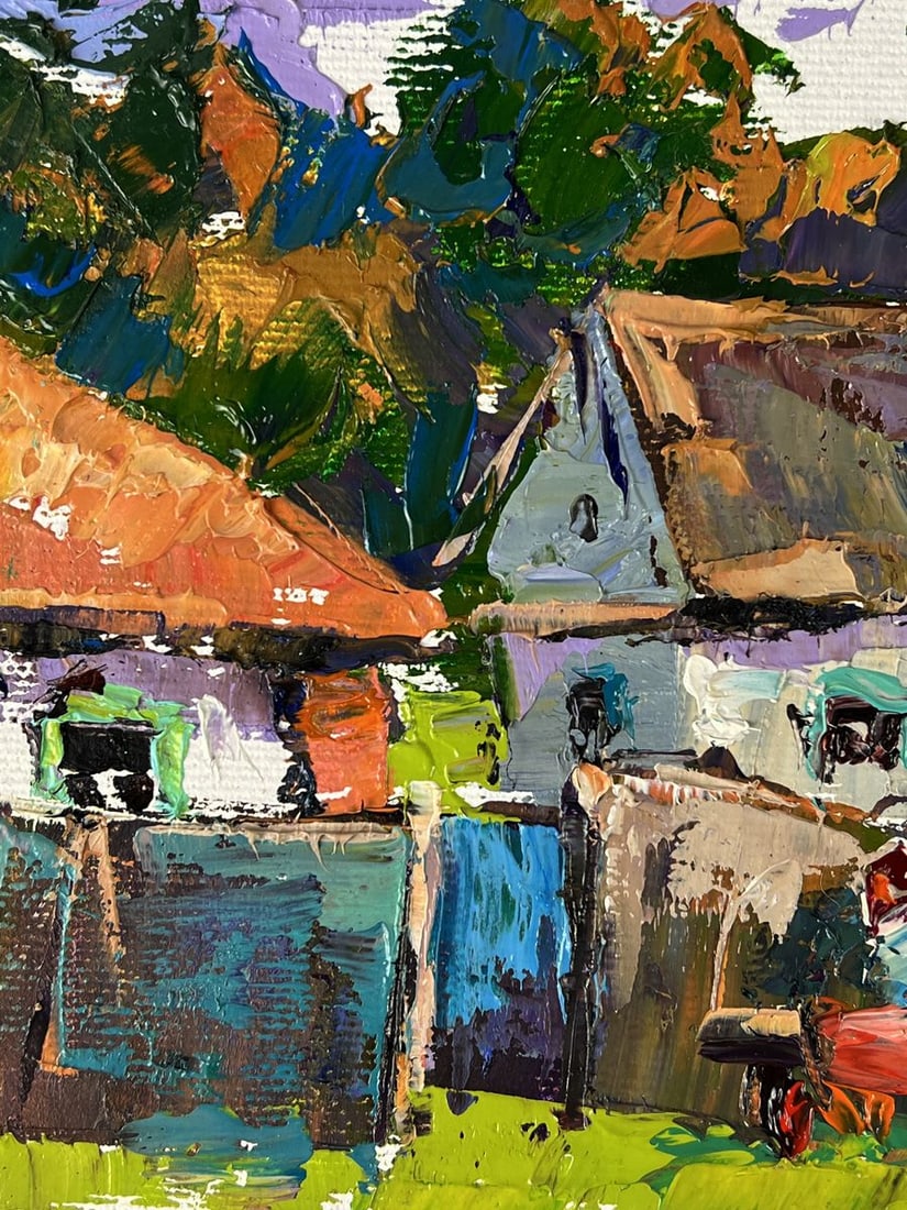 Oil painting Near the yard In the village Oleksiy Ivanyuk - 5