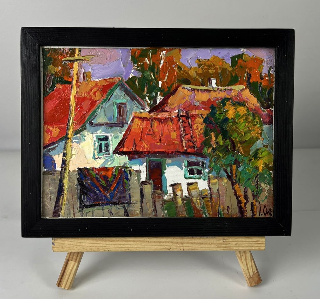 Oil painting Overlooking a village house Oksana Ivanyuk: NoAAA6446*** ABOUT THIS PAINTING **** TITLE: "Overlooking a village house"* ARTISTS: Oksana Ivanyuk* SIZE: 15x20 cm/5.90x7.87 inches'* MEDIUM: oil, canvas* HAND PAINTED: Original painting from our