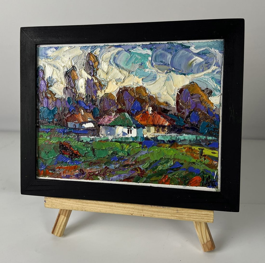Oil painting Silence in the village field Oleksiy Ivanyuk - 2