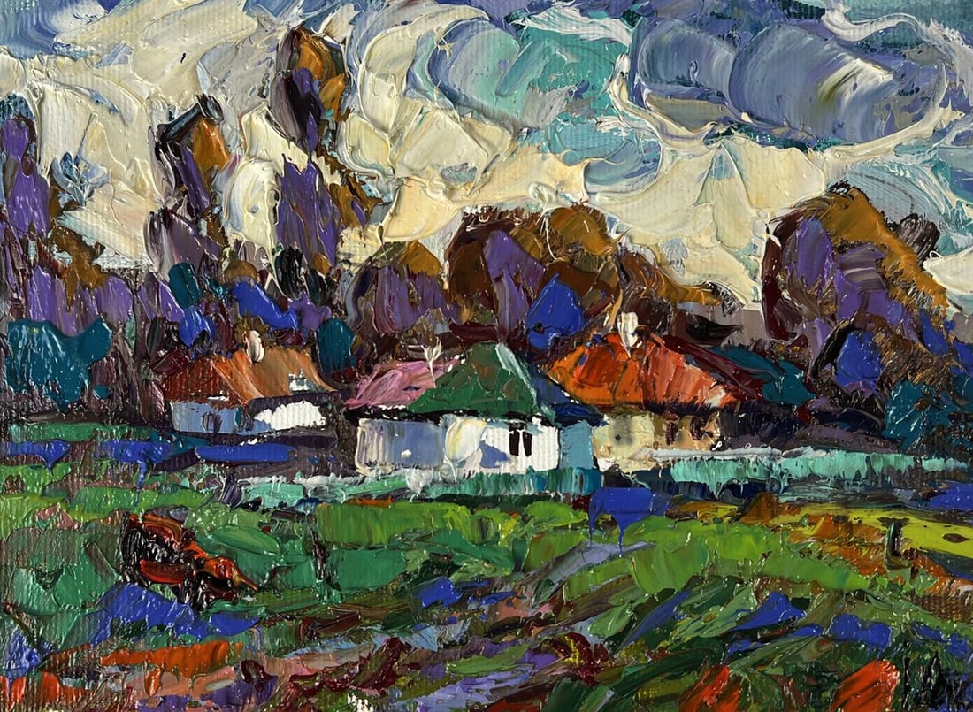 Oil painting Silence in the village field Oleksiy Ivanyuk - 3