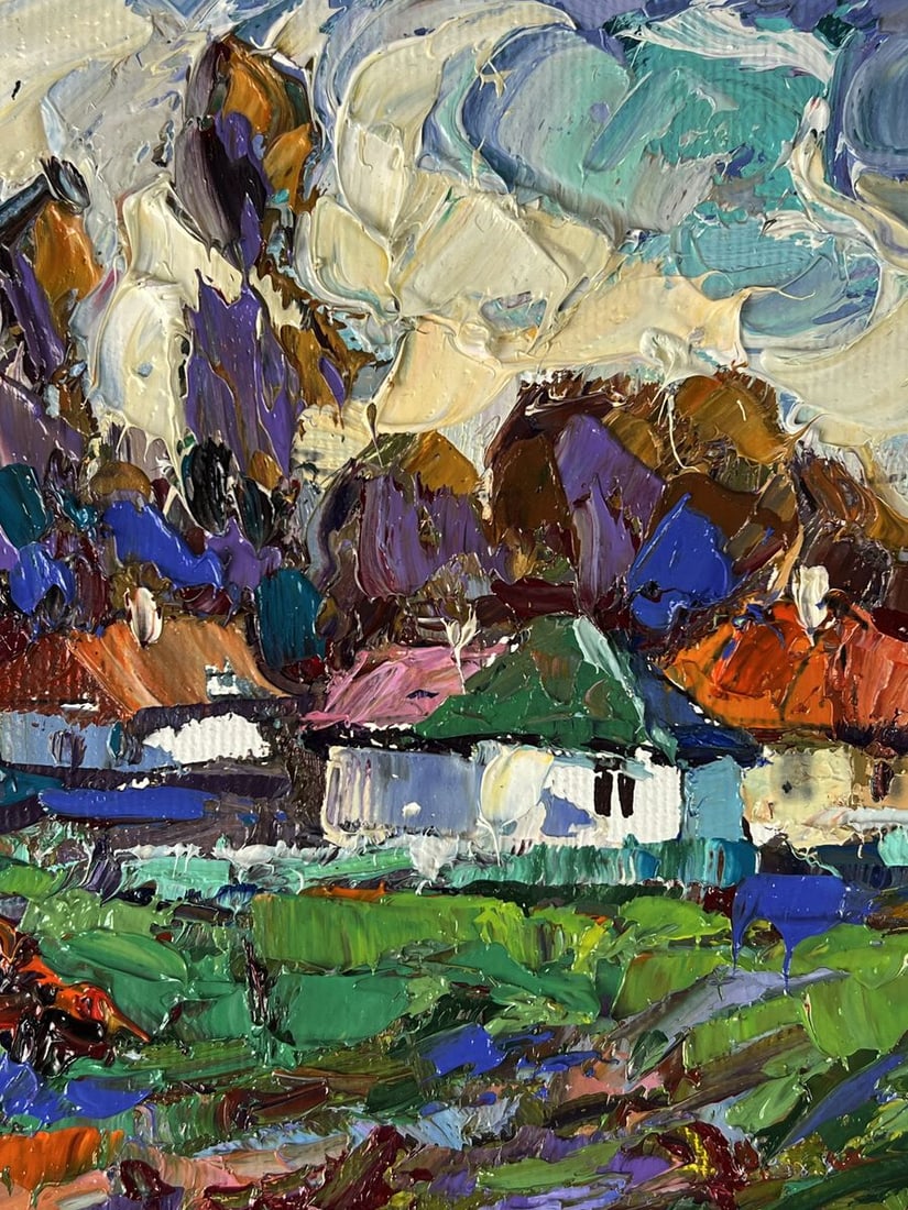Oil painting Silence in the village field Oleksiy Ivanyuk - 4