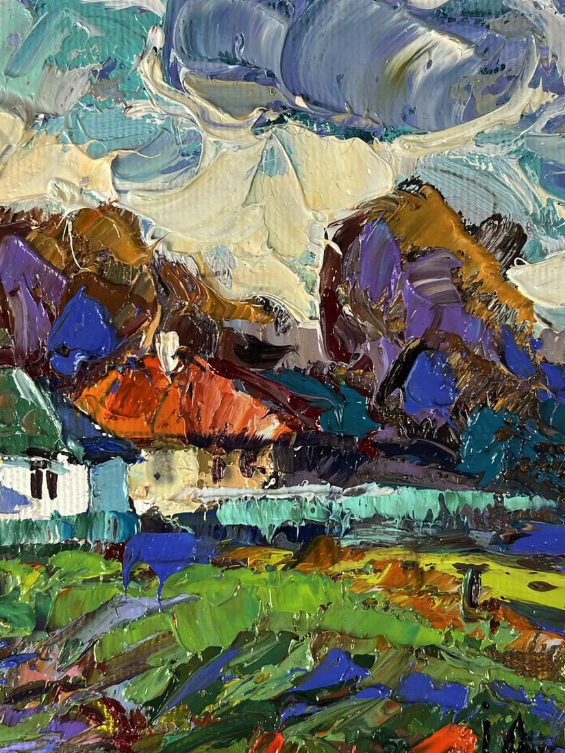 Oil painting Silence in the village field Oleksiy Ivanyuk - 9
