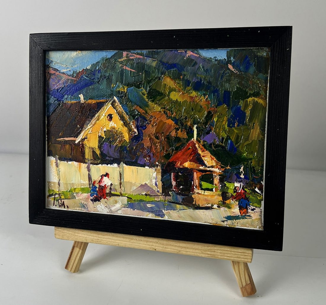 Oil painting Village in the mountains Oleksiy Ivanyuk - 2