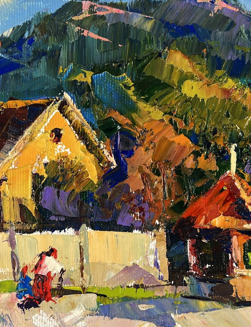 Oil painting Village in the mountains Oleksiy Ivanyuk - 6