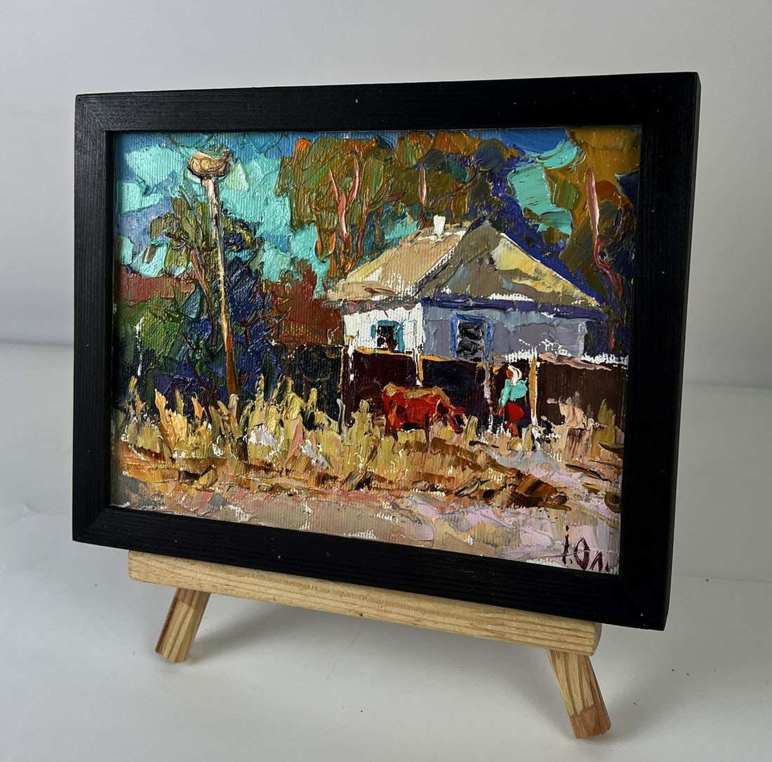 Oil painting Autumn coolness in the village Oleksiy Ivanyuk - 2