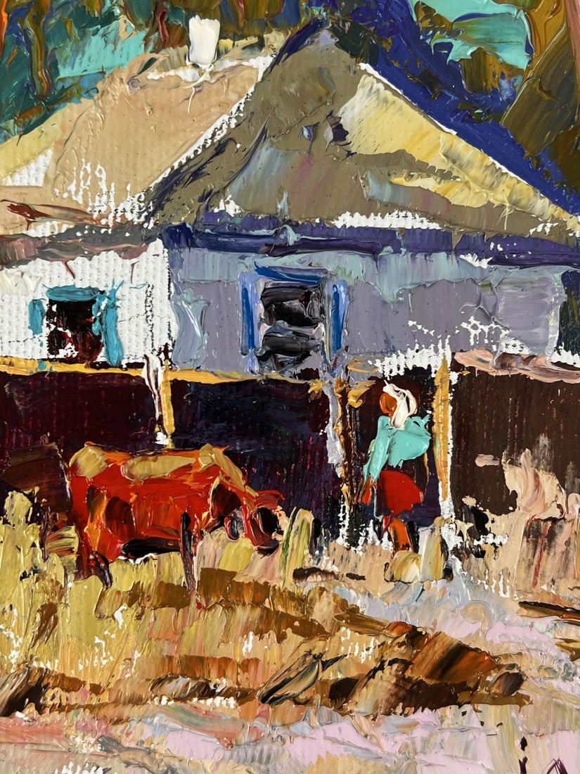 Oil painting Autumn coolness in the village Oleksiy Ivanyuk - 9