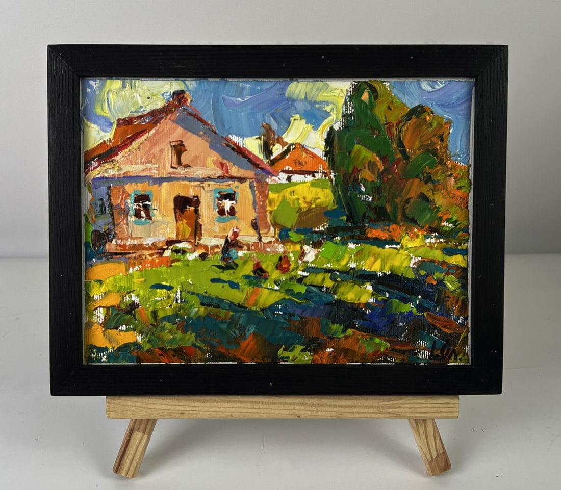 Oil painting Warm days in the village Oleksiy Ivanyuk: NoAAA6315*** ABOUT THIS PAINTING **** TITLE: "Warm days in the village"* ARTISTS: Oleksiy Ivanyuk* SIZE: 15x20 cm/5.90x7.87 inches'* MEDIUM: oil, canvas* HAND PAINTED: Original painting from our