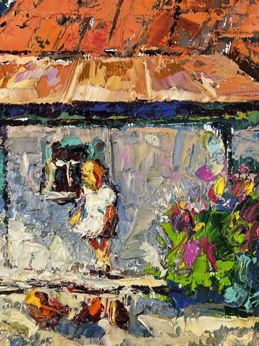 Oil painting Chickens in the Yard Oleksiy Ivanyuk - 9