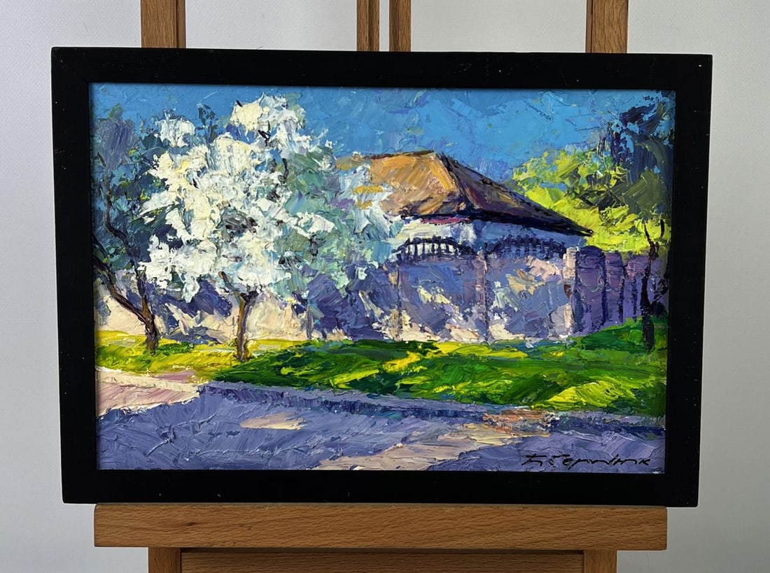 Oil painting Spring streets of the village Boris Serdyuk: NoAAA6376*** ABOUT THIS PAINTING **** TITLE: "Spring streets of the village"* ARTISTS: Boris Serdyuk* SIZE: 20x30 cm/7.87x11.81 inches'* MEDIUM: oil, cardboard* HAND PAINTED: Original painting from ou