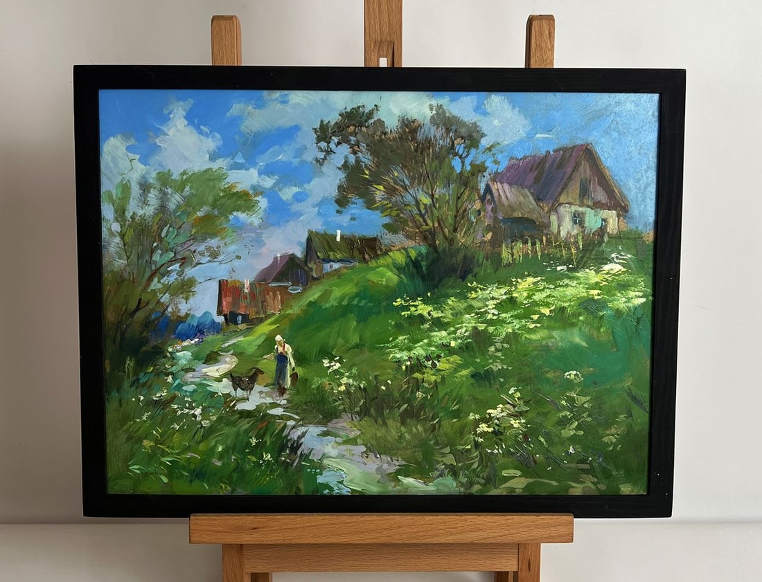 Oil painting A walk near the village Yuriy Suprunchuk: NoAAA5968*** ABOUT THIS PAINTING **** TITLE: "A walk near the village"* ARTISTS: Yuriy Suprunchuk* SIZE: 30x40 cm/11.81x15.74 inches'* MEDIUM: oil, cardboard* HAND PAINTED: Original painting from our 