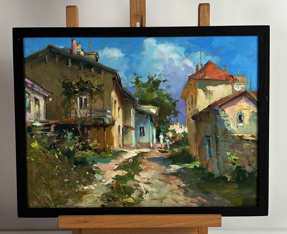Oil painting Road along the city street Yuriy Suprunchuk: NoAAA5981*** ABOUT THIS PAINTING **** TITLE: "Road along the city street"* ARTISTS: Yuriy Suprunchuk* SIZE: 30x40 cm/11.81x15.74 inches'* MEDIUM: oil, cardboard* HAND PAINTED: Original painting from