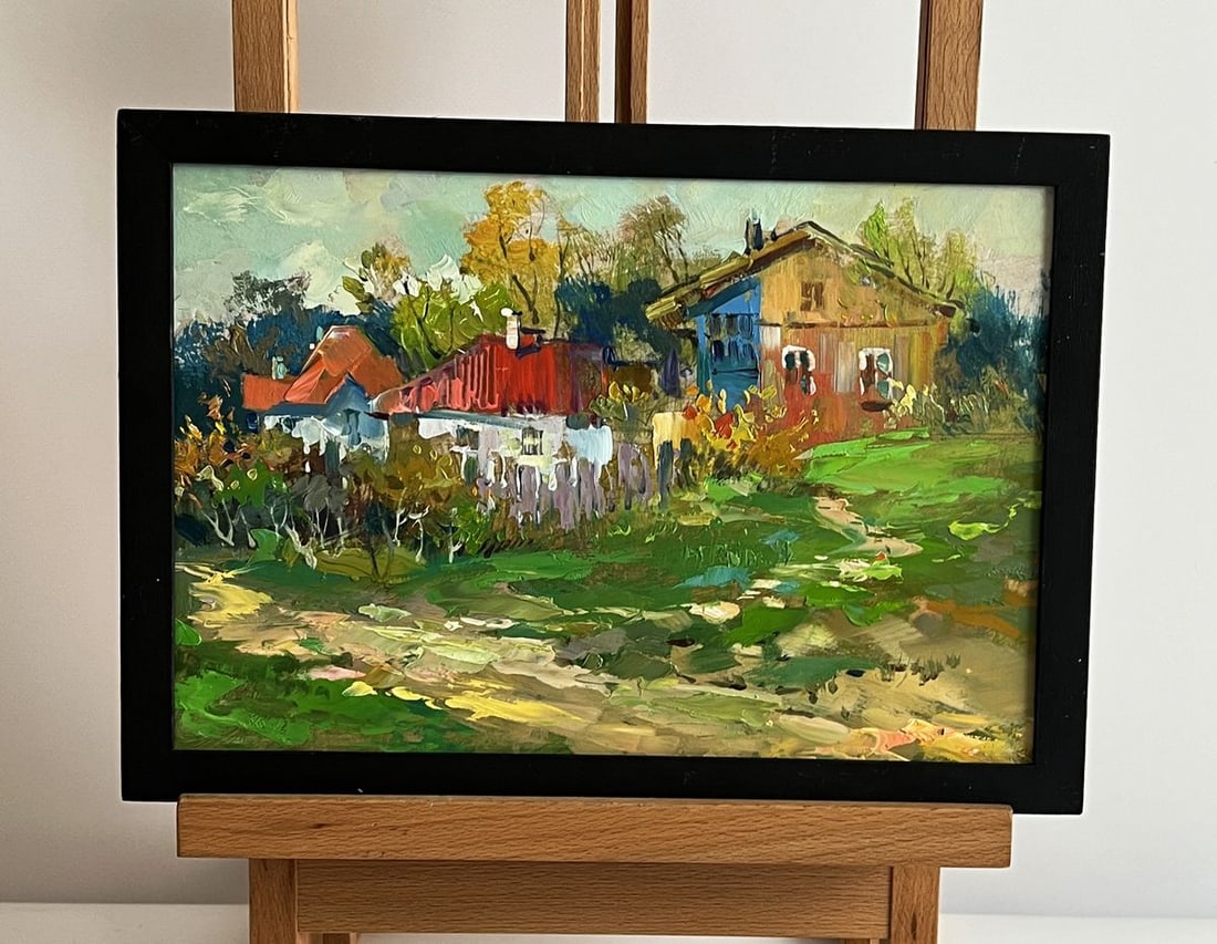 Oil painting A quiet village street Yuriy Suprunchuk: NoAAA5990*** ABOUT THIS PAINTING **** TITLE: "A quiet village street"* ARTISTS: Yuriy Suprunchuk* SIZE: 20x30 cm/7.87x11.81 inches'* MEDIUM: oil, cardboard* HAND PAINTED: Original painting from our co