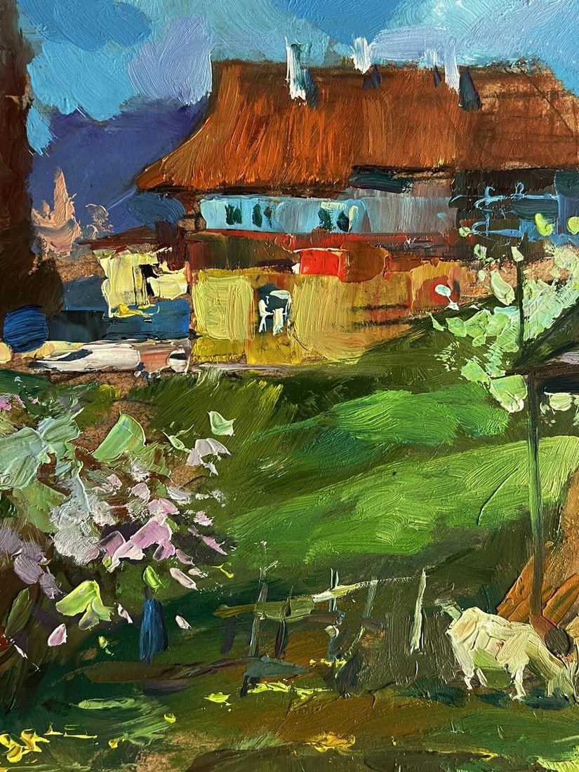 Oil painting A village garden with a goat Yuriy Suprunchuk - 10