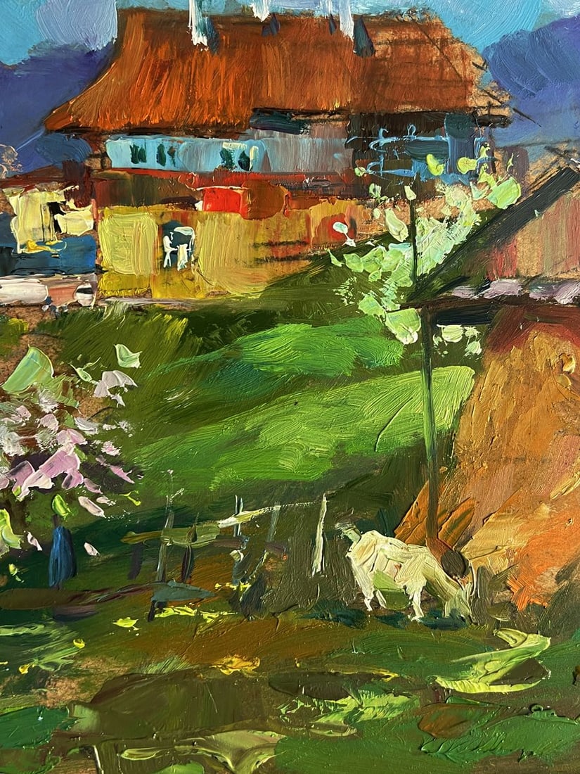 Oil painting A village garden with a goat Yuriy Suprunchuk - 4