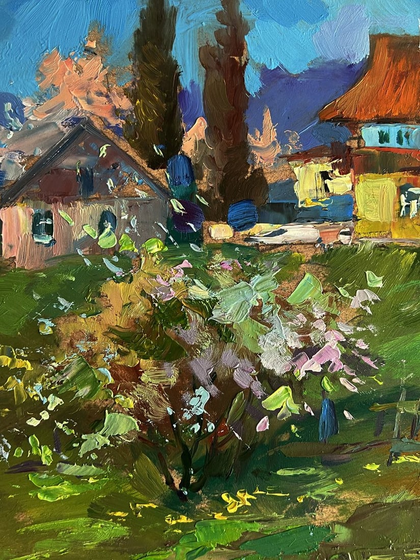 Oil painting A village garden with a goat Yuriy Suprunchuk - 9