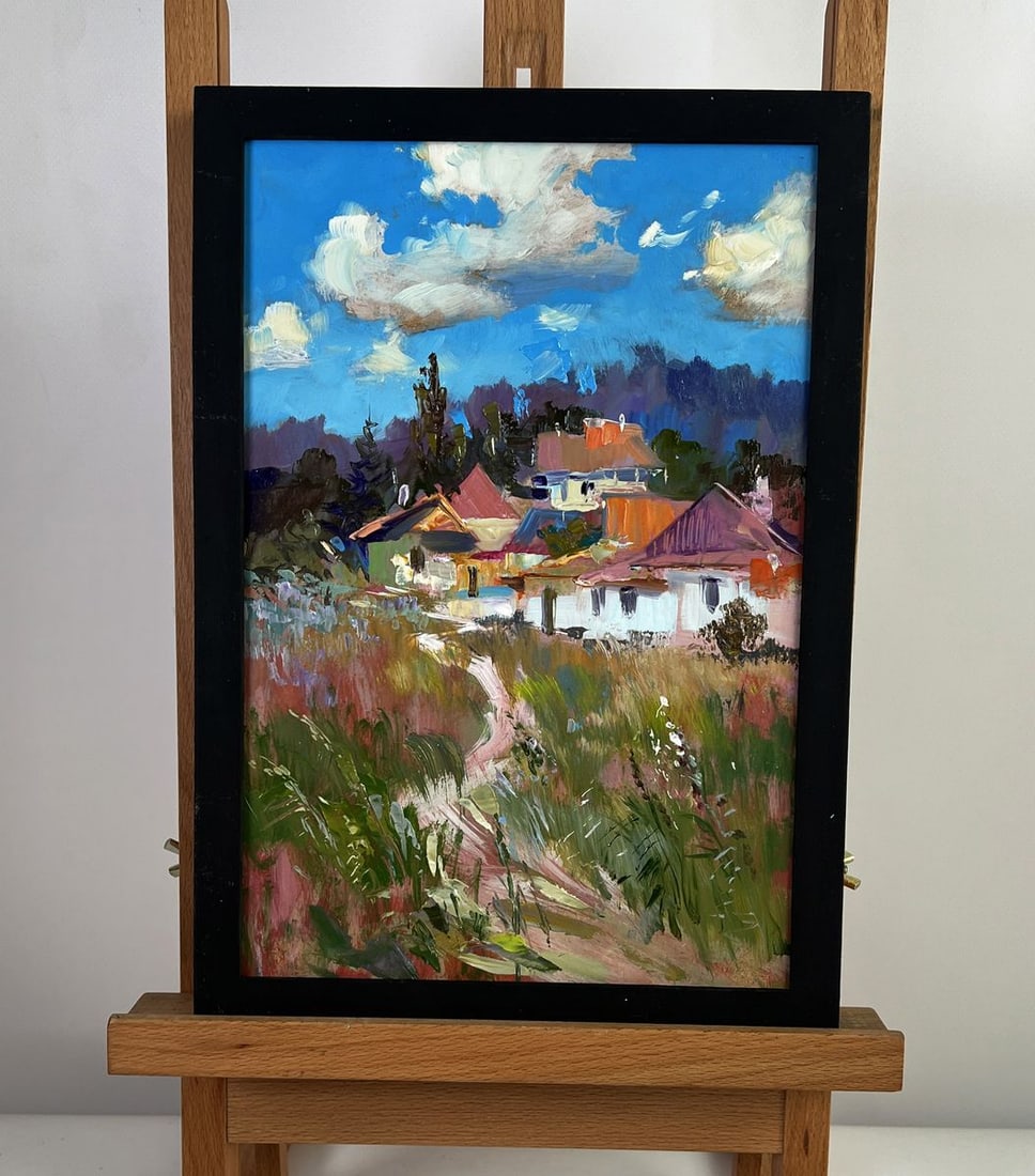 Oil painting The path to the house Yuriy Suprunchuk: NoAAA5995*** ABOUT THIS PAINTING **** TITLE: "The path to the house"* ARTISTS: Yuriy Suprunchuk* SIZE: 30x20 cm/11.81x7.87 inches'* MEDIUM: oil, cardboard* HAND PAINTED: Original painting from our col