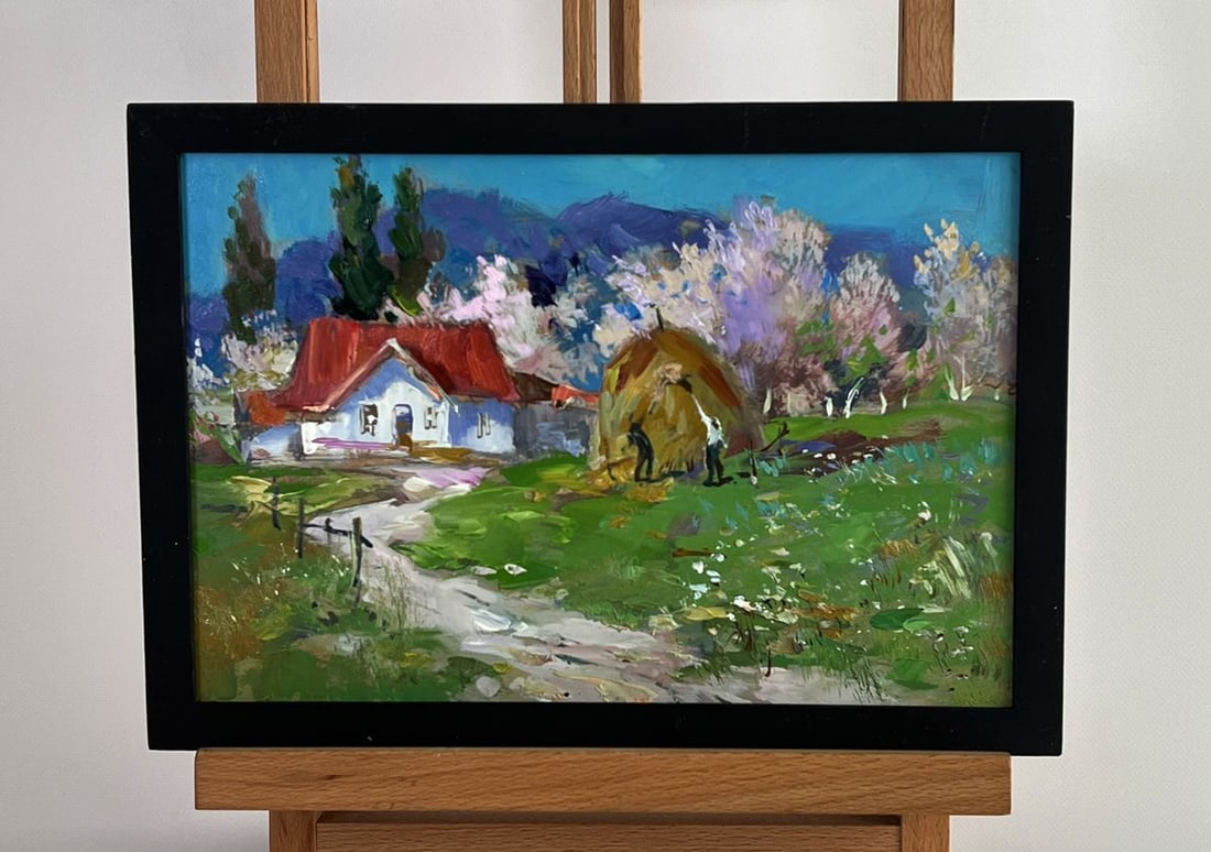 Oil painting Rural working days Yuriy Suprunchuk: NoAAA5997*** ABOUT THIS PAINTING **** TITLE: "Rural working days"* ARTISTS: Yuriy Suprunchuk* SIZE: 20x30 cm/7.87x11.81 inches'* MEDIUM: oil, cardboard* HAND PAINTED: Original painting from our