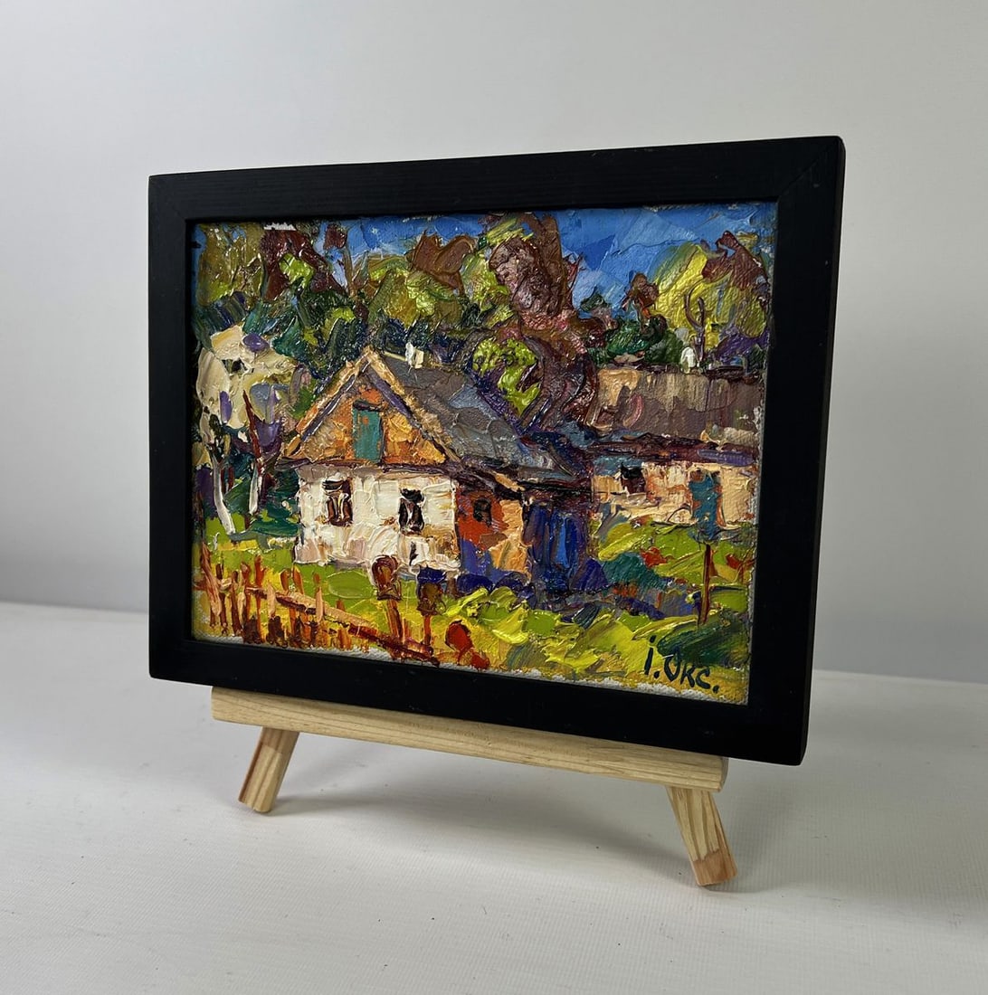 Oil painting Village under the summer sky Oksana Ivanyuk - 2