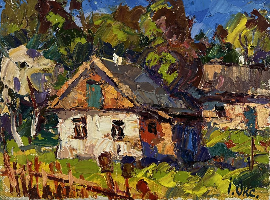 Oil painting Village under the summer sky Oksana Ivanyuk - 3