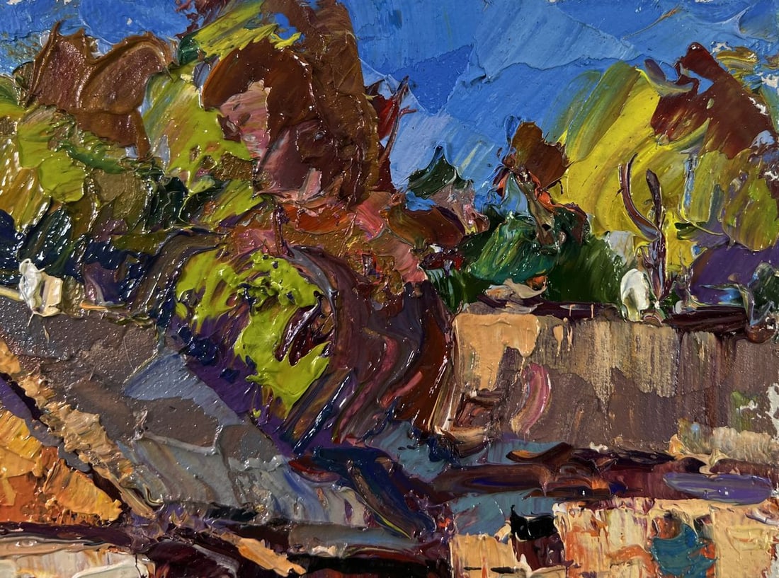 Oil painting Village under the summer sky Oksana Ivanyuk - 4