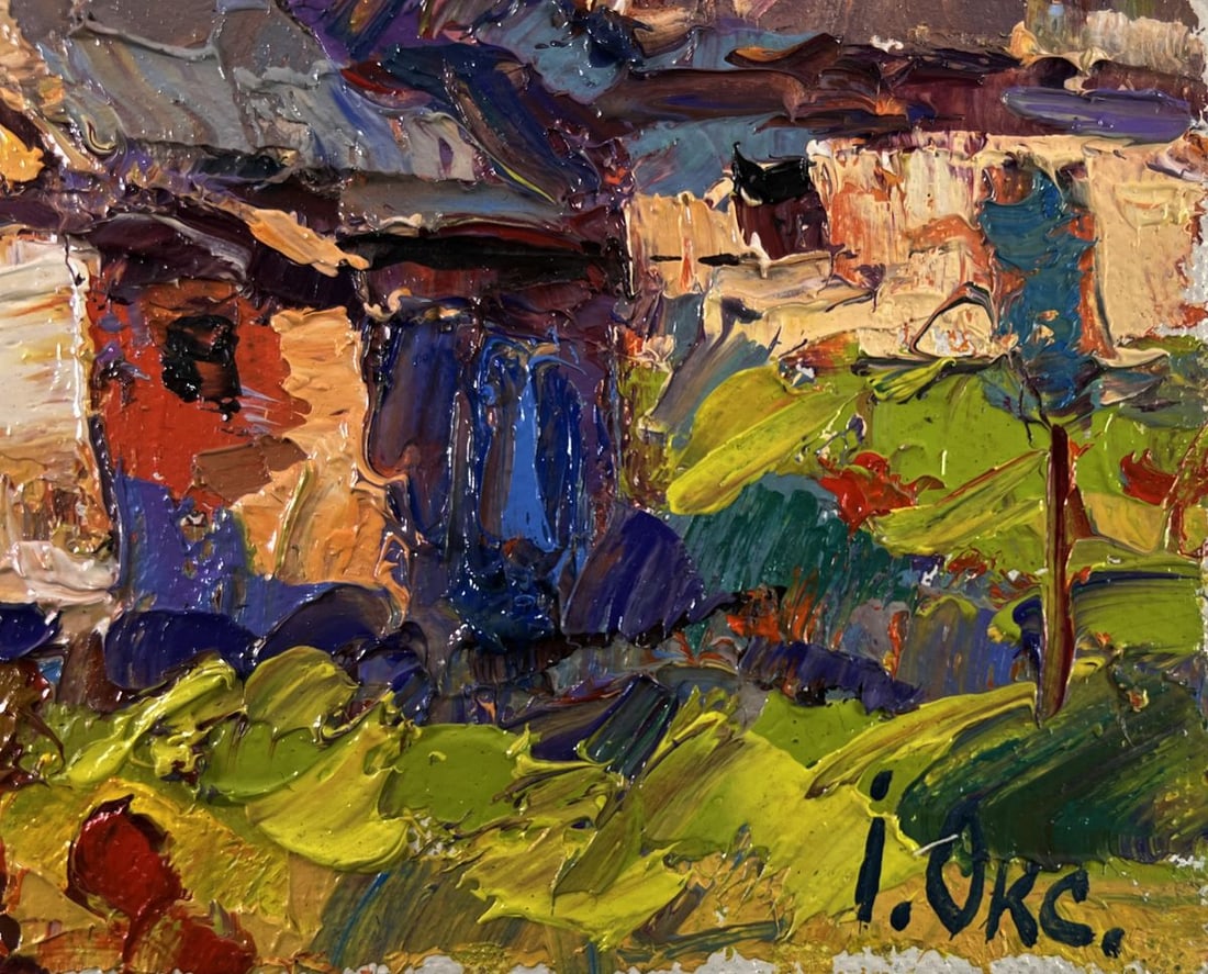 Oil painting Village under the summer sky Oksana Ivanyuk - 5