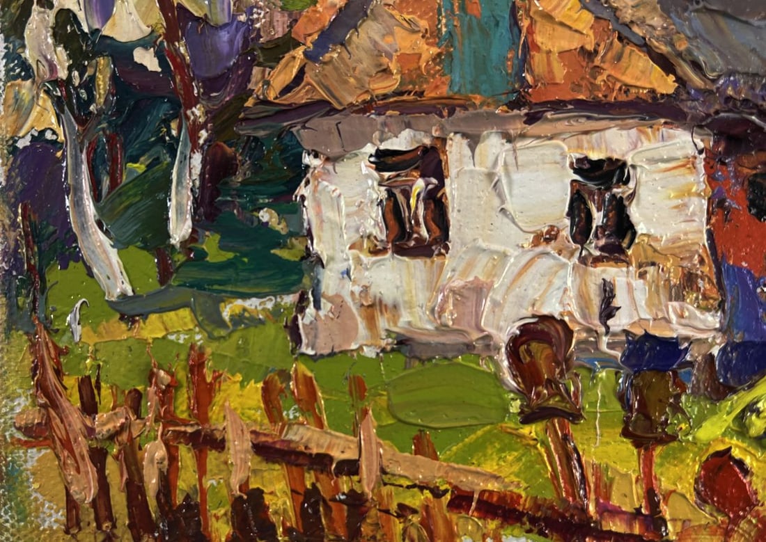 Oil painting Village under the summer sky Oksana Ivanyuk - 6