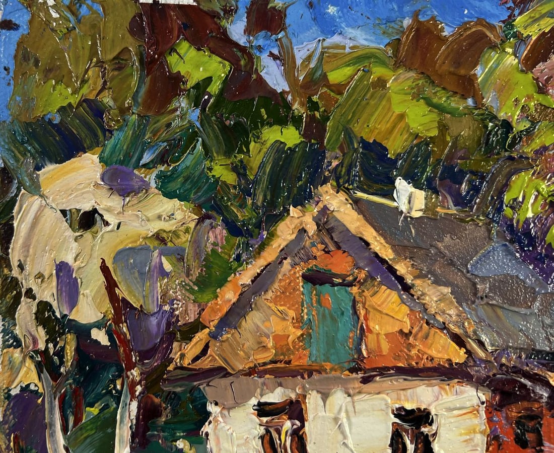Oil painting Village under the summer sky Oksana Ivanyuk - 7