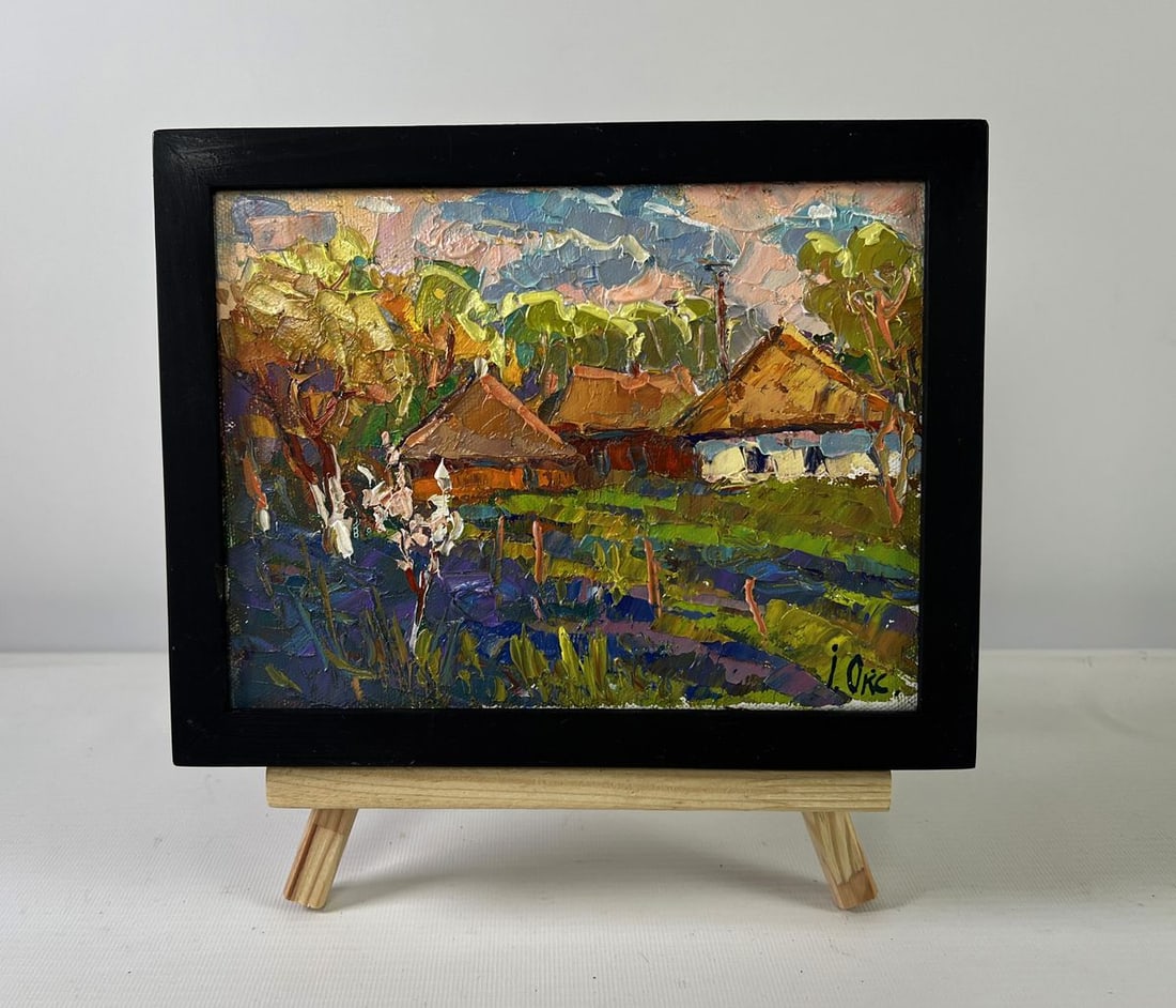Oil painting Light and joy in every breath of air Oksana Ivanyuk: NoAAA5432The Oil painting on canvas titled "Light and joy in every breath of air" is a vibrant celebration of rural life and the profound beauty found in the simplest moments of existence. The composi