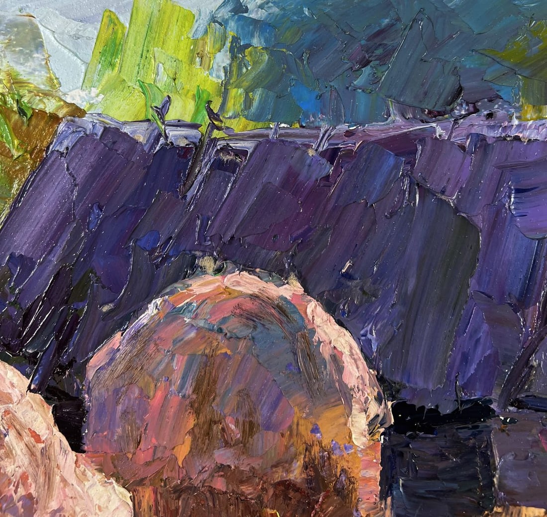 Oil painting Lonely cow in a country field Boris Serdyuk - 5
