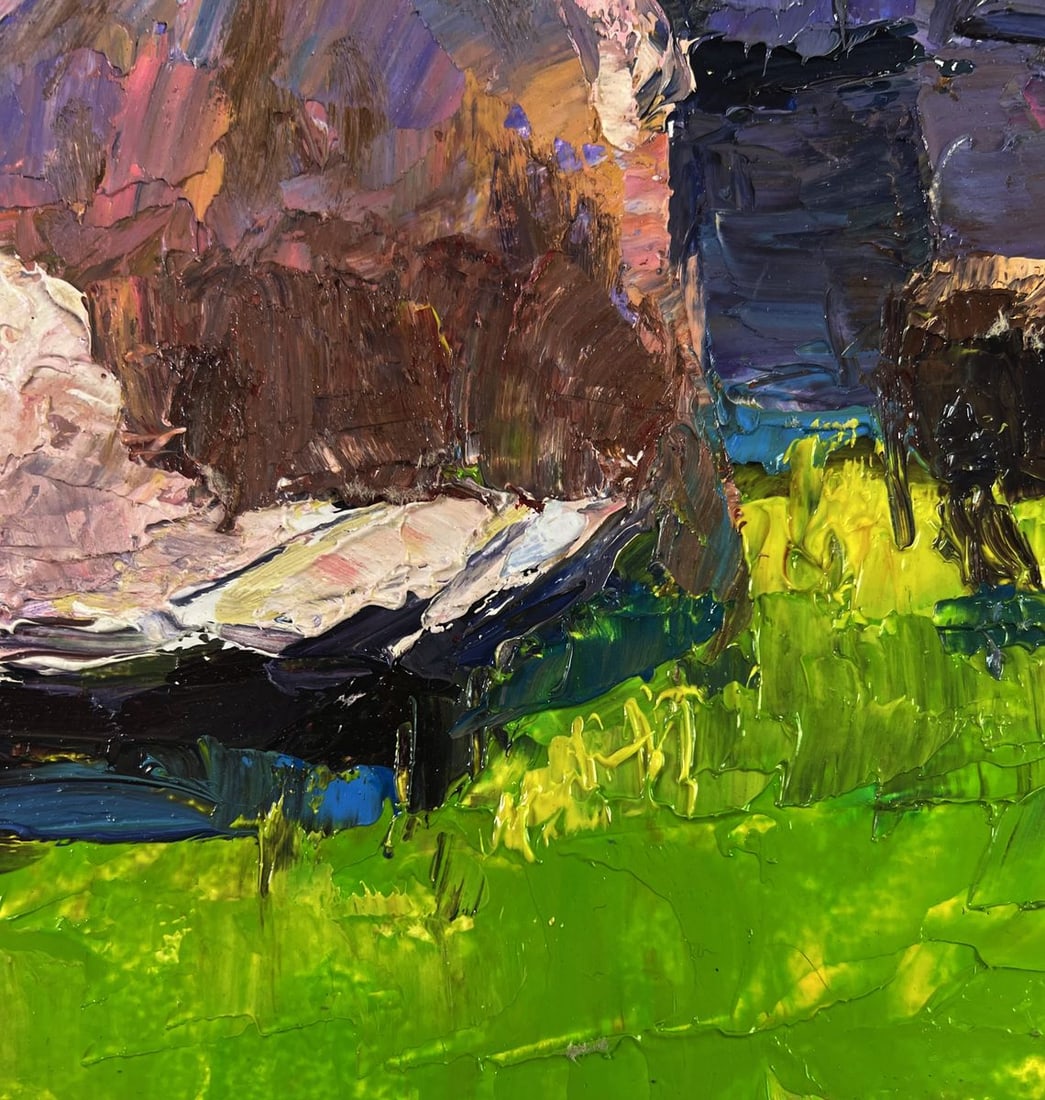 Oil painting Lonely cow in a country field Boris Serdyuk - 8