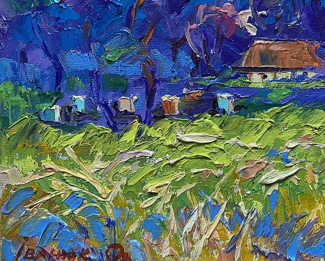 Oil painting Quiet morning in the village Oleksiy Ivanyuk - 7